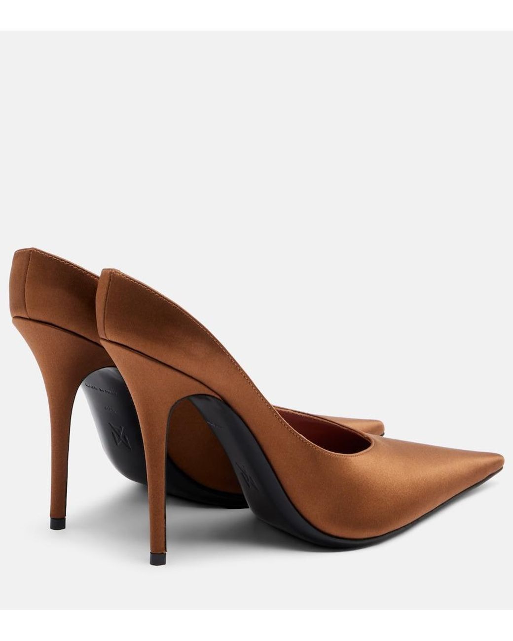 AMINA MUADDI Brown Anok Satin Mules