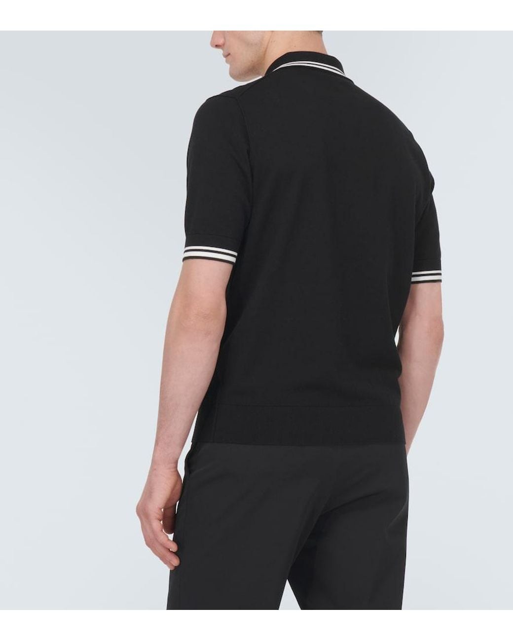 Dolce & Gabbana Black Cotton Polo Shirt for men