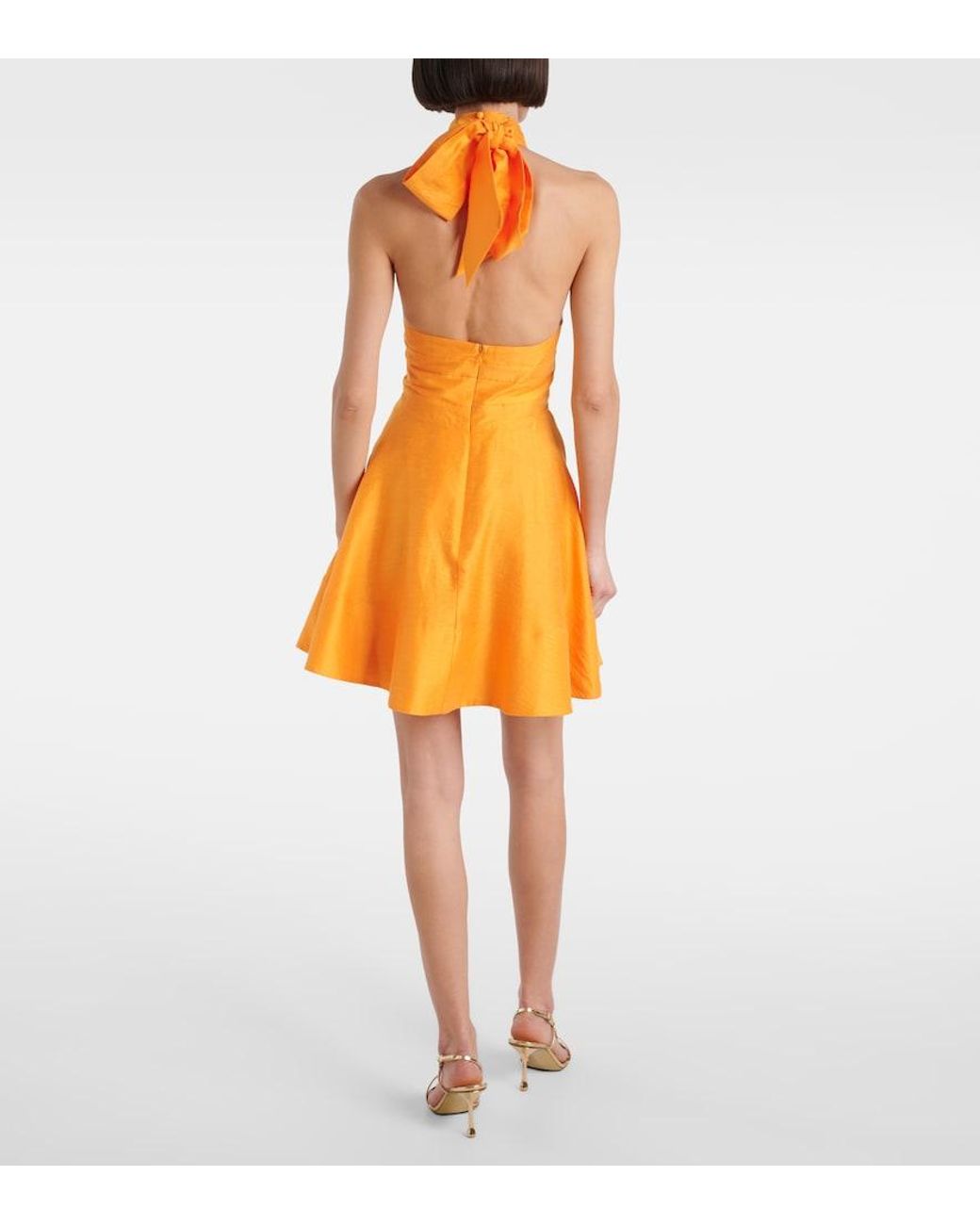 Rebecca Vallance Yellow Cera Cutout Halterneck Minidress