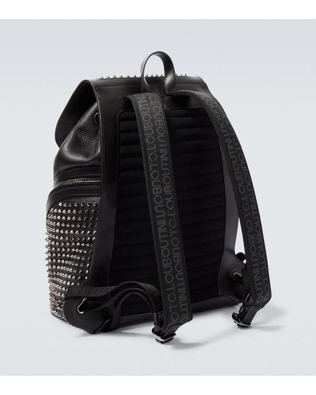 Christian Louboutin Black Funky Embellished Leather Backpack for men
