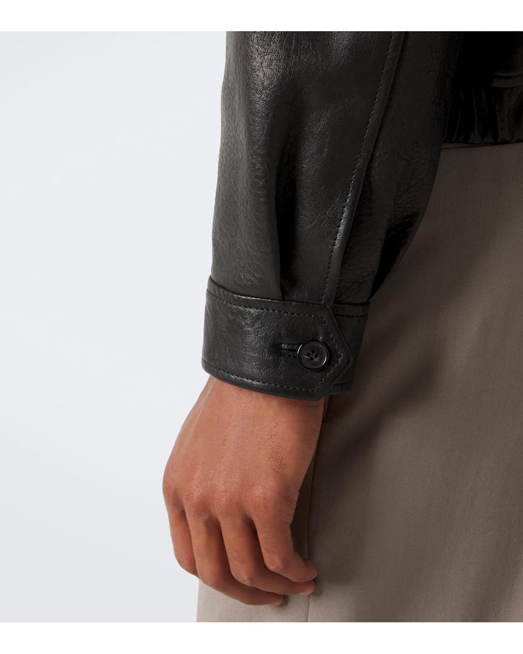 Saint Laurent Black Leather Blouson Jacket for men