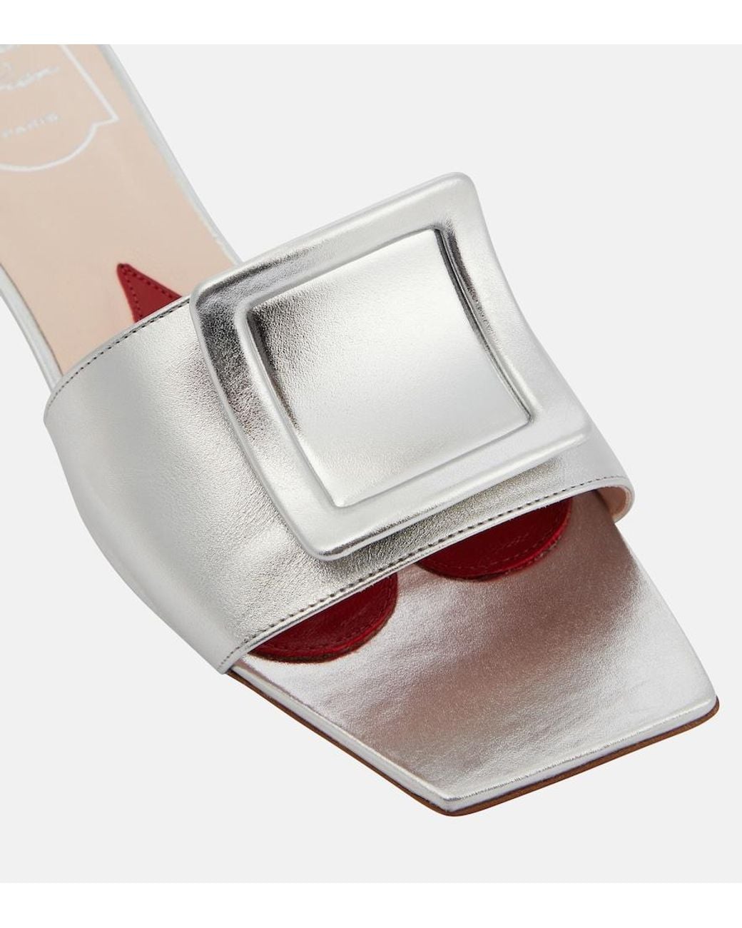 Roger Vivier White Mule 25 Embellished Sandals