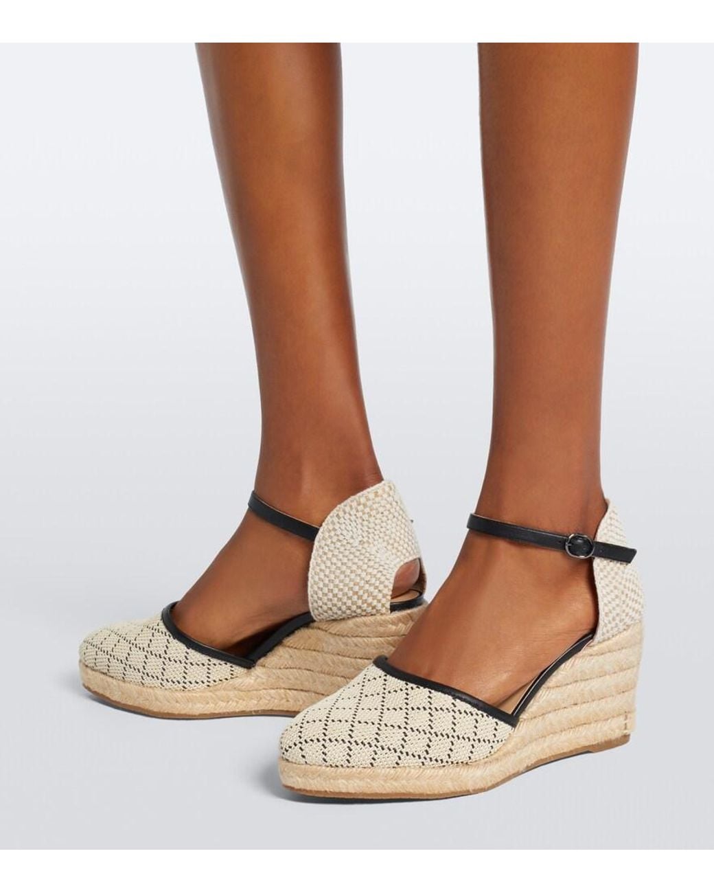 Manolo Blahnik Metallic Espadrahi Raffia-Effect Espadrille Wedges