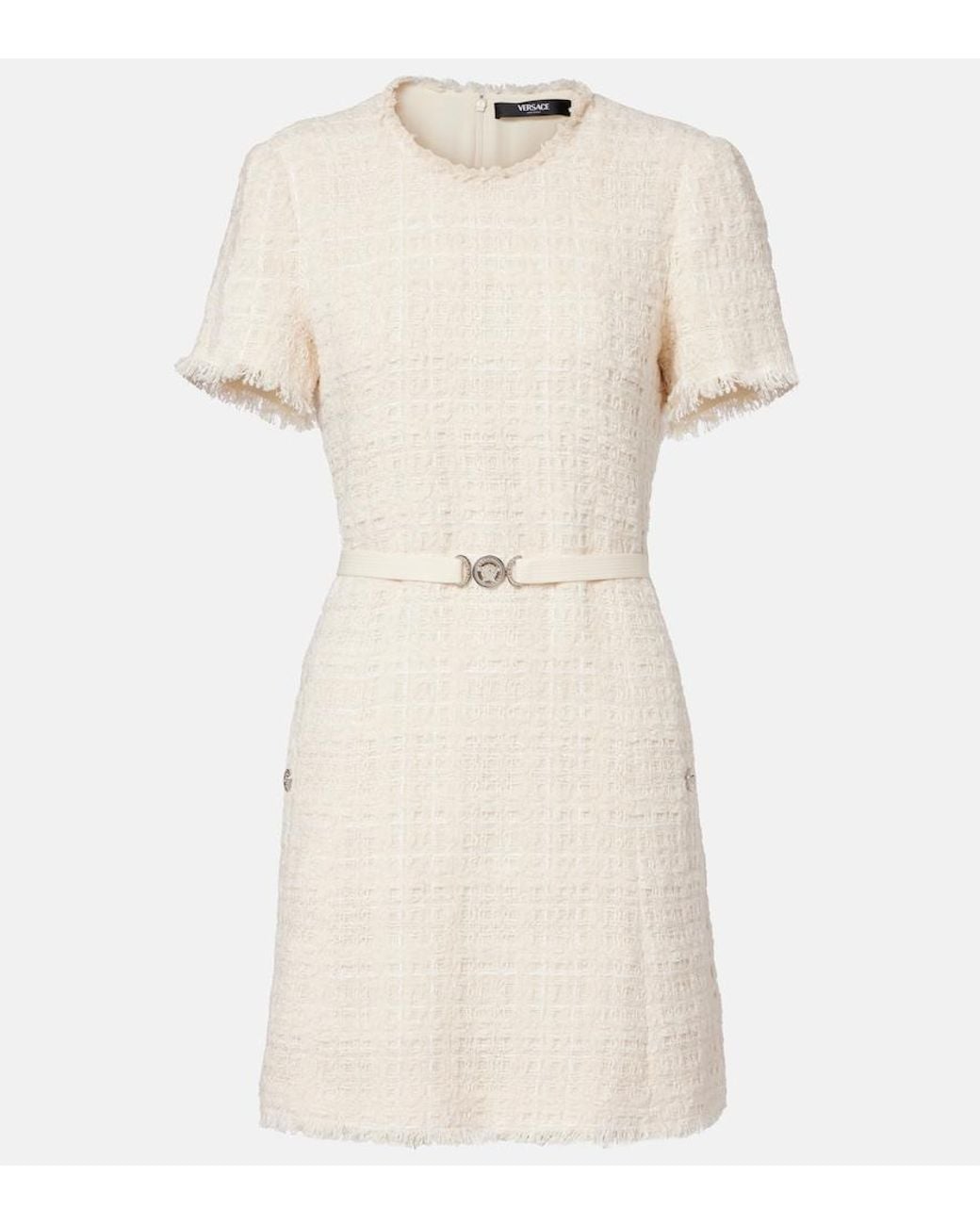 Versace Natural Medusa '95 Cotton-Blend Tweed Minidress