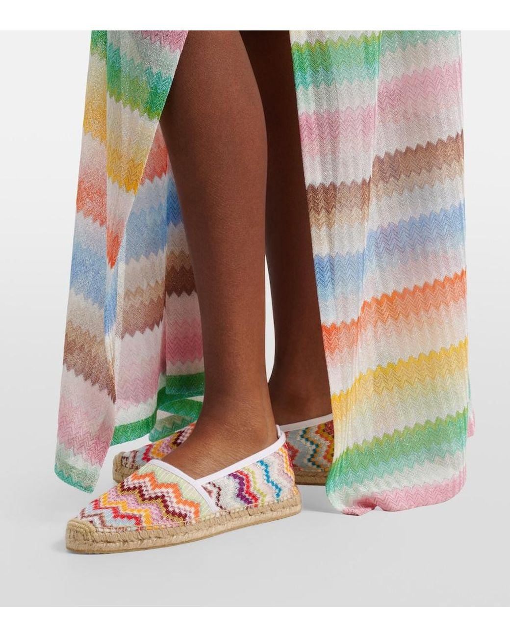 Missoni Pink Elle Zigzag Lame Espadrilles