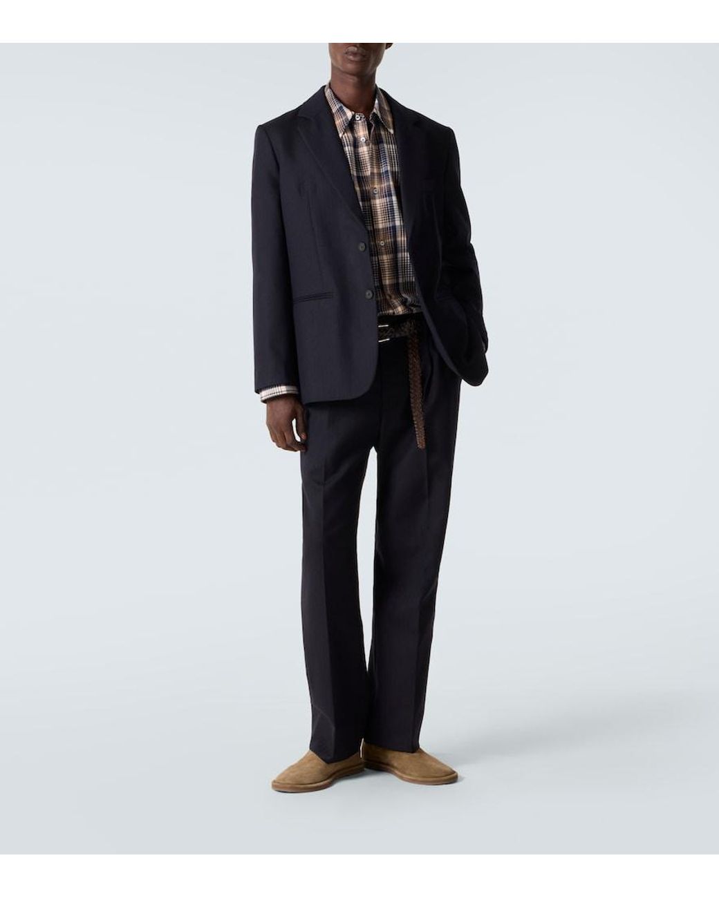 Studio Nicholson Blue X Aaron Levine View Checked Cotton Shirt for men