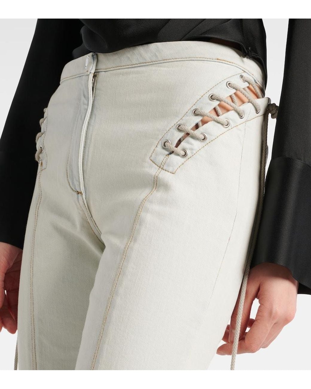 Blumarine White Mid-Rise Slim Jeans