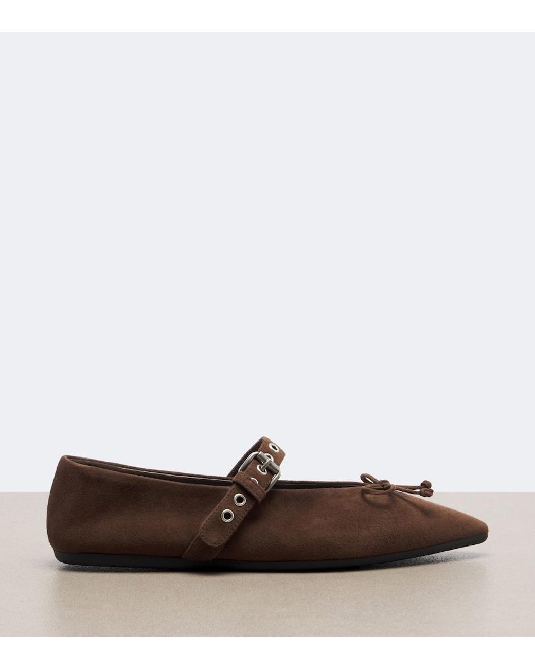 Miu Miu Brown Suede Ballet Flats