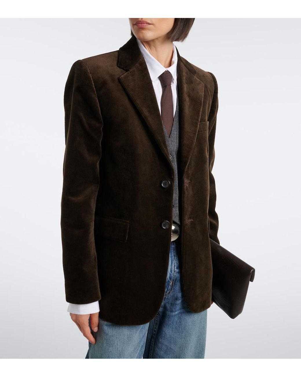 Nili Lotan Black Romain Cotton Corduroy Jacket