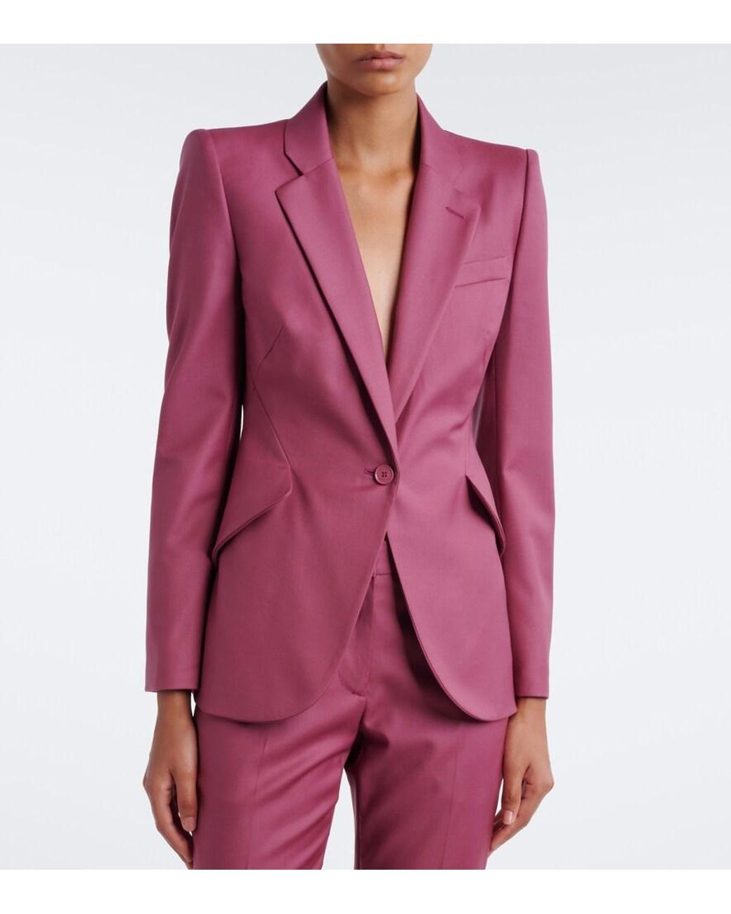 McQueen Purple Wool Gabardine Blazer