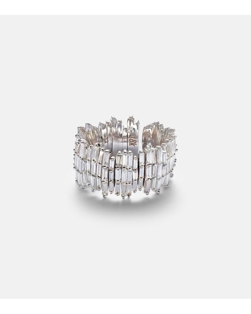 Suzanne Kalan White Classic Milli 18Kt Ring With Diamonds