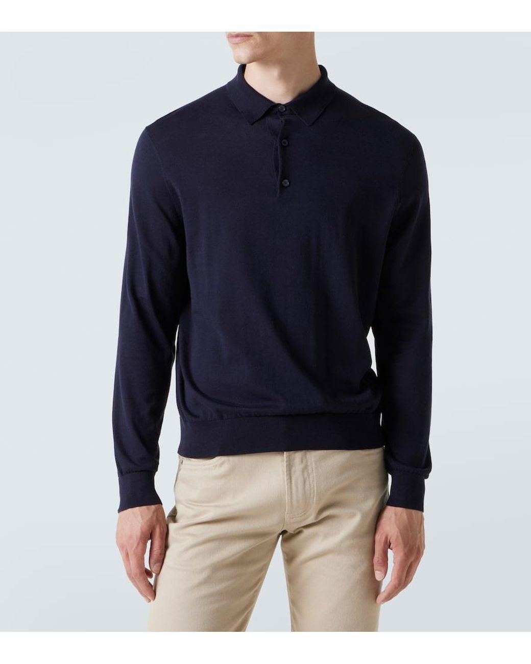 Loro Piana Blue Cotton Polo Shirt for men