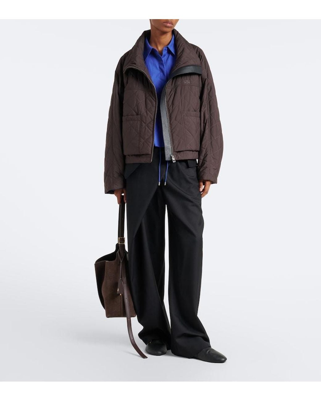 Loewe Black Double L Quilted Cropped Jacket