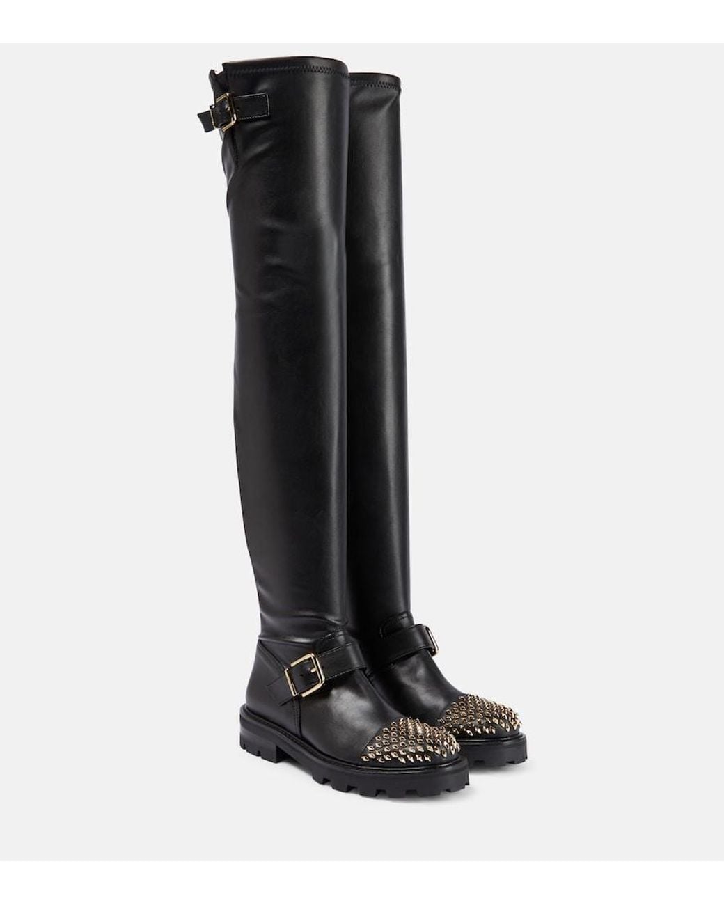 Jimmy Choo Black Biker Ii Knee-High Boots