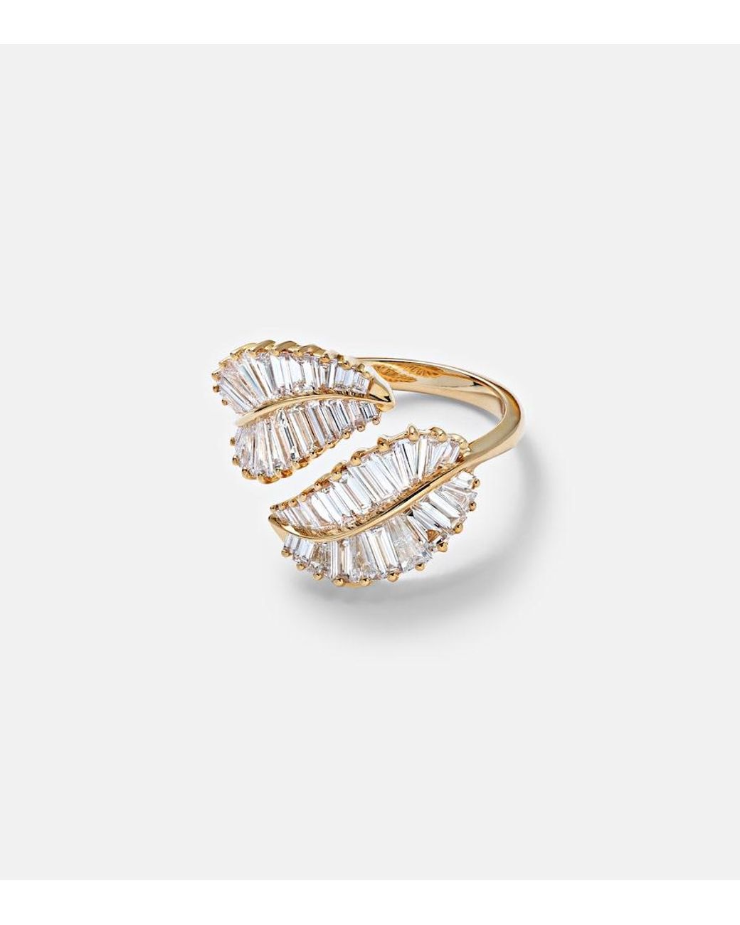 Anita Ko White Palm Leaf 18Kt Ring With Diamonds