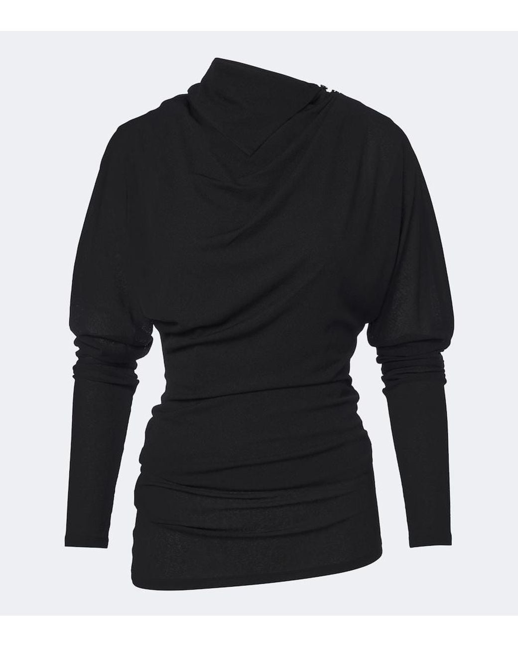 Proenza Schouler Black Golda Draped Jersey Top