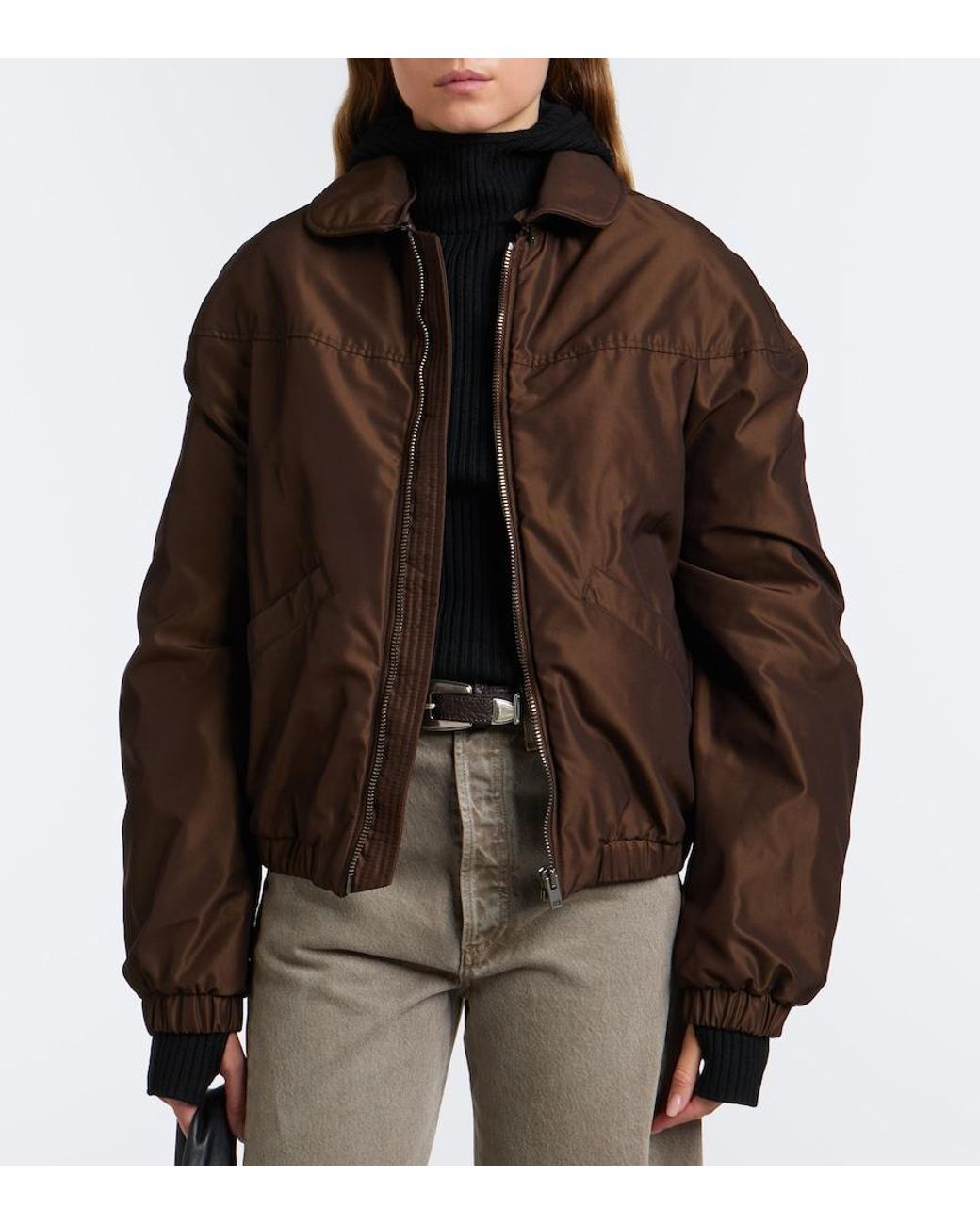 Lemaire Brown Canvas Down Jacket