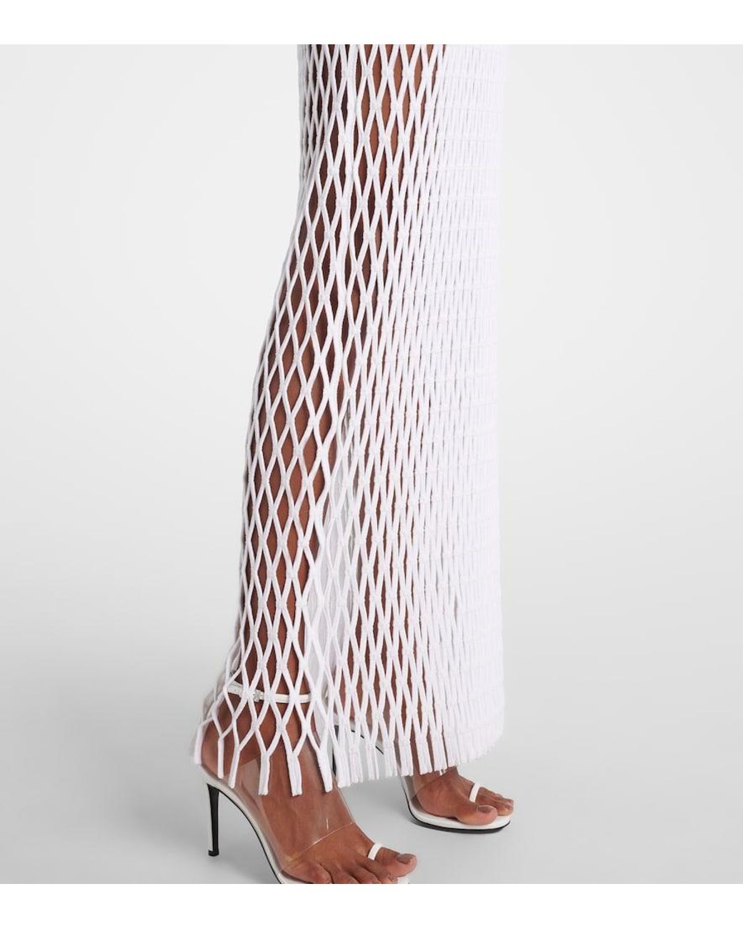 Alaïa White Macrame Maxi Dress