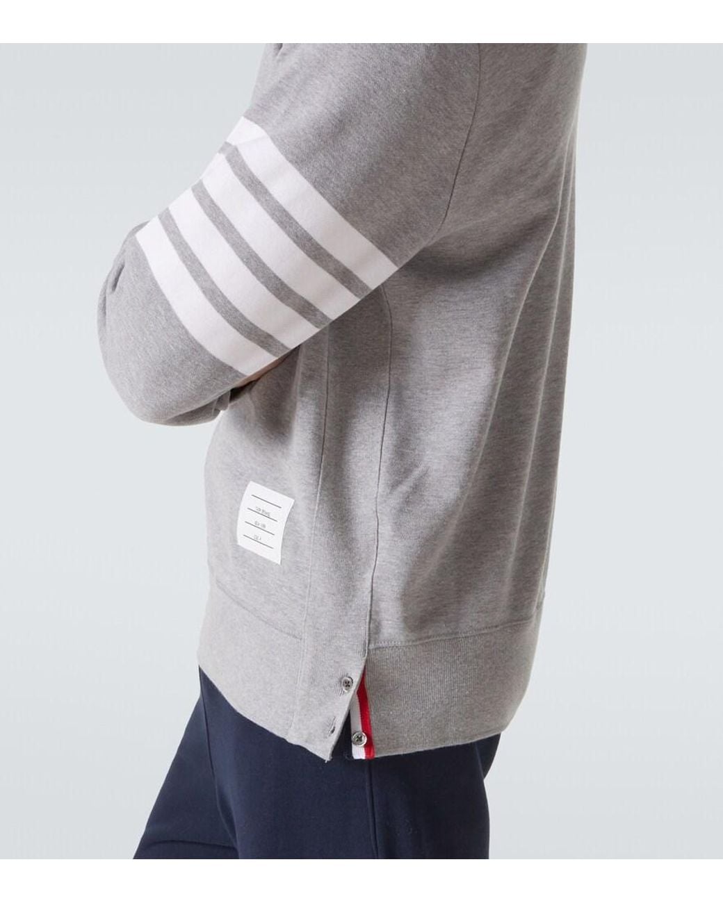 Thom Browne Gray 4-bar Cotton Sweatshirt for men