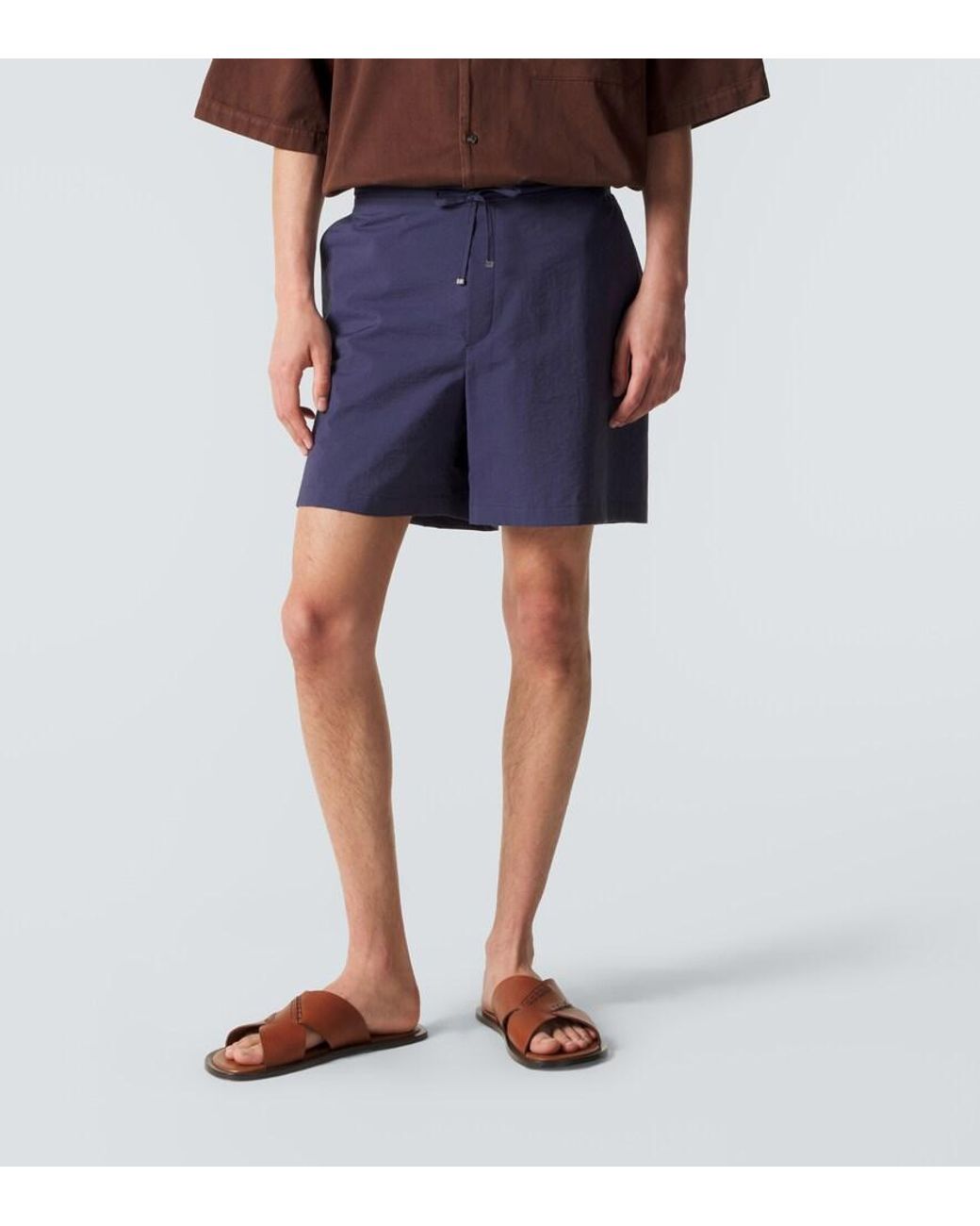 Loewe Blue Paula's Ibiza Cotton-Blend Poplin Shorts for men