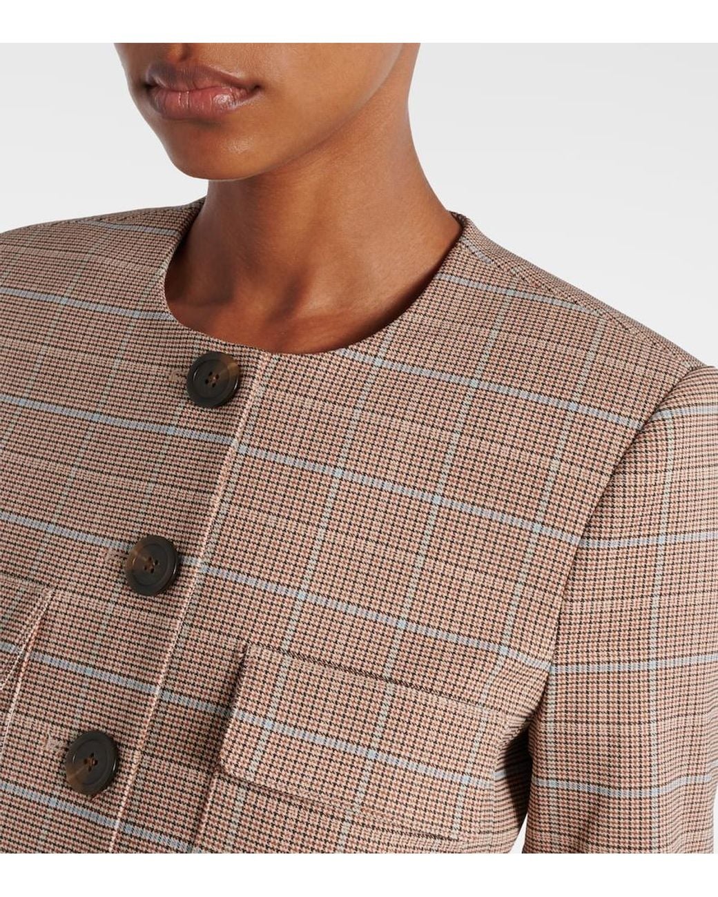 Veronica Beard Natural Orrin Plaid Blazer