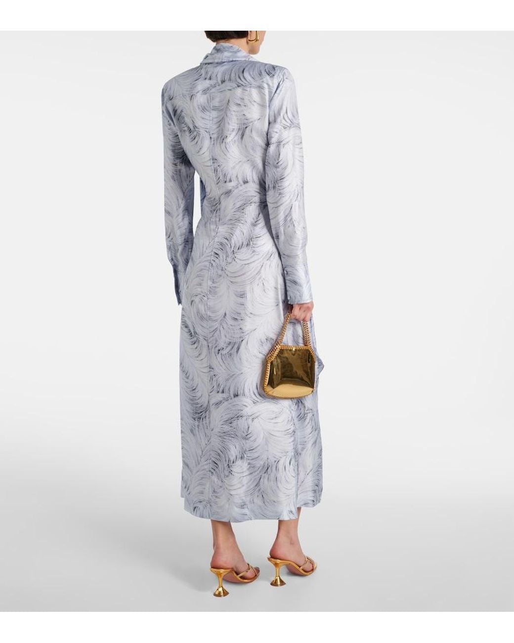 Stella McCartney Blue Printed Silk Maxi Dress