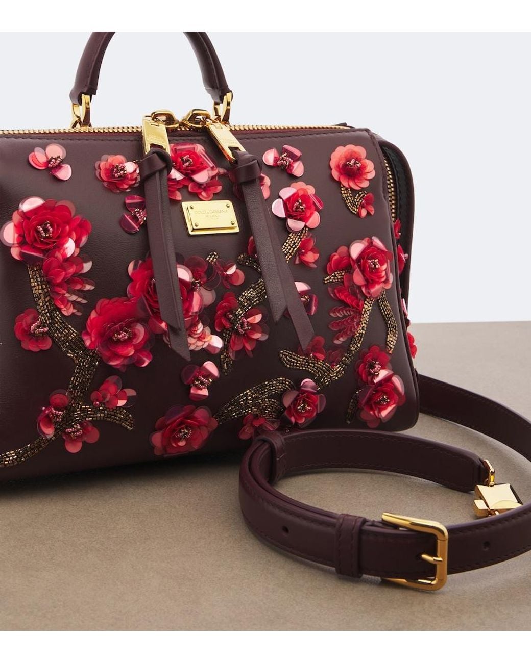 Dolce & Gabbana Red Vittoria Medium Leather Top-Handle Bag