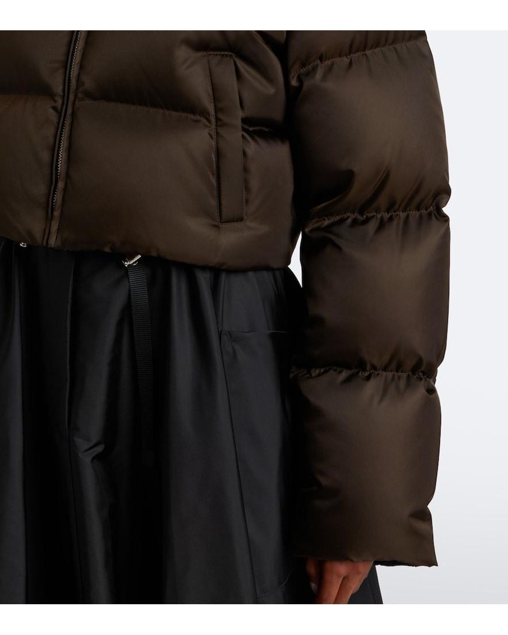 Prada Black Cropped Re-Nylon Down Jacket