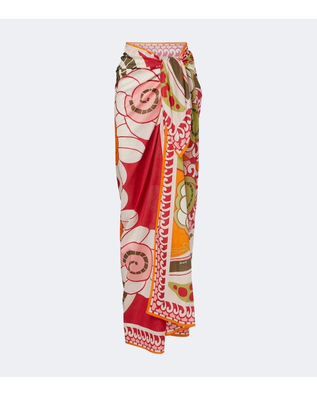 LaDoubleJ Red Printed Cotton Beach Cover-Up