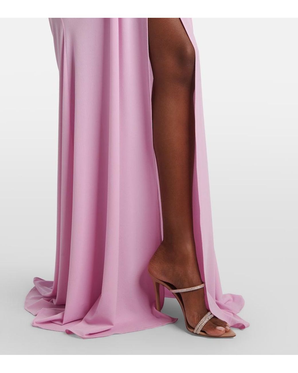 Alex Perry Pink Gathered Crepe Jersey Gown
