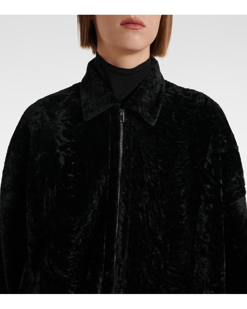 The Row Black Sheeran Shearling Coat