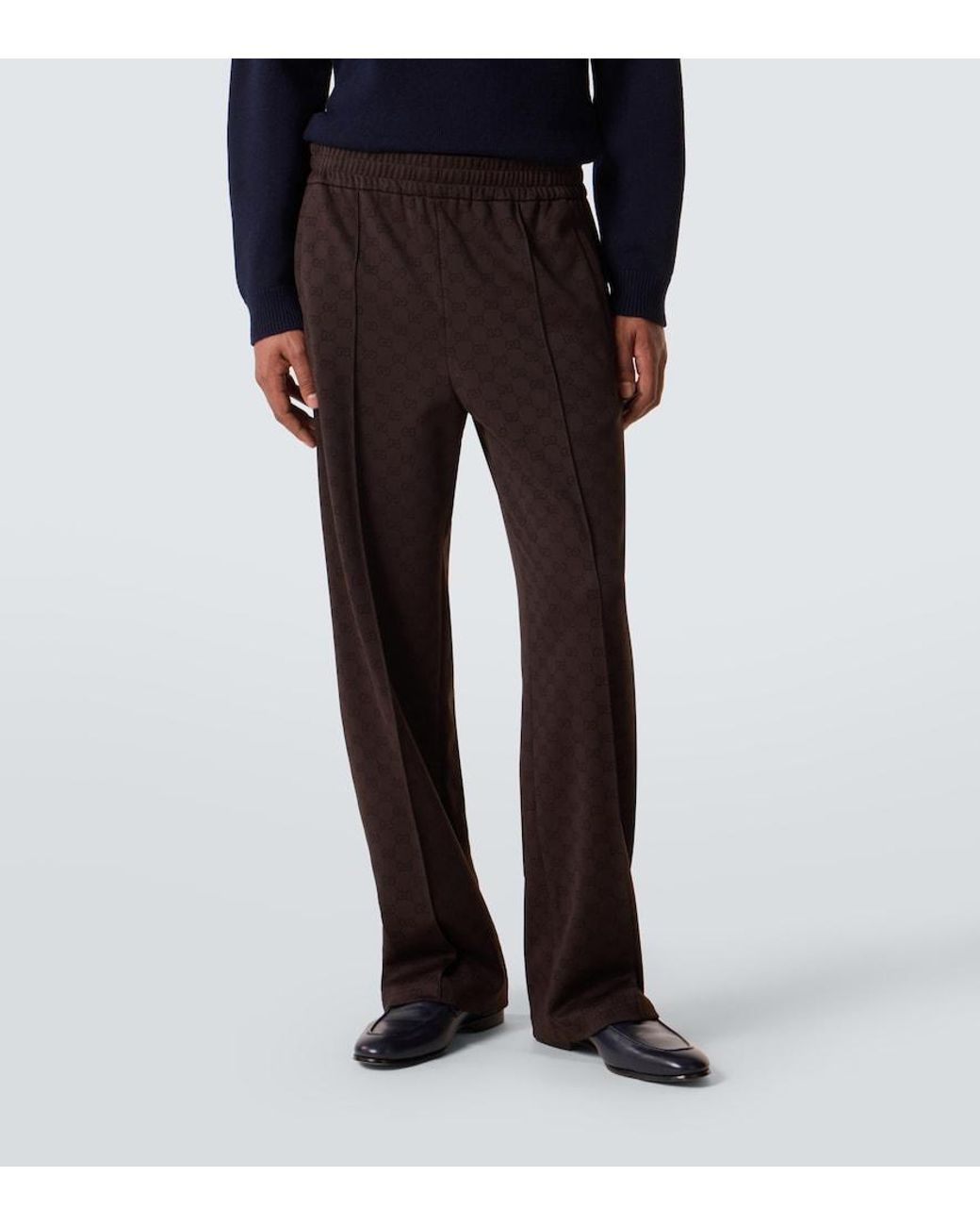 Gucci Brown Gg Jacquard Track Pants for men