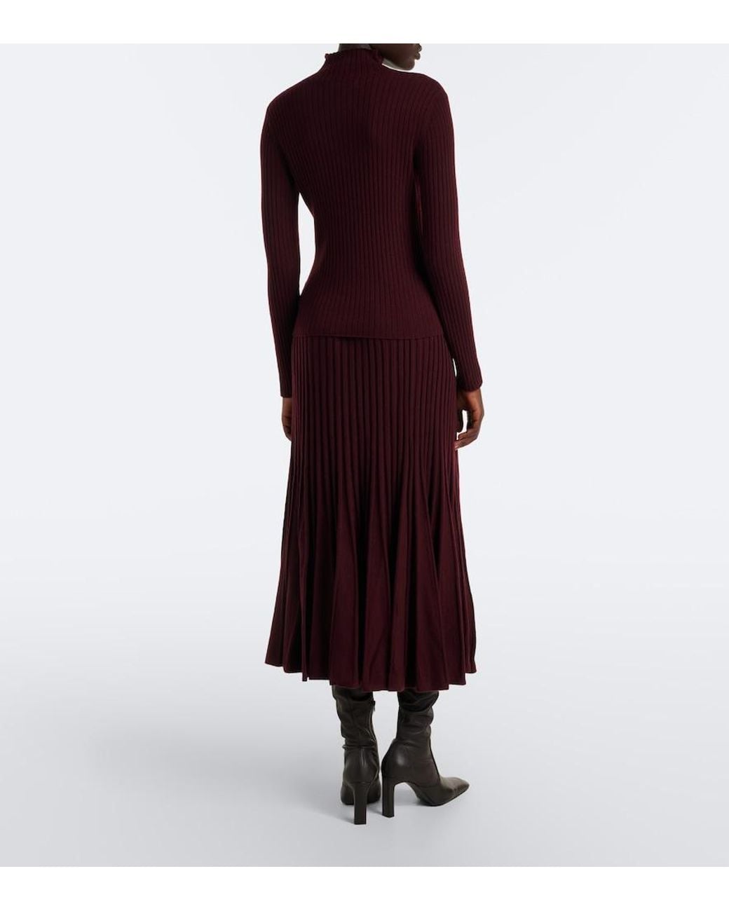 arch4 Purple Sabrina Cashmere Midi Skirt