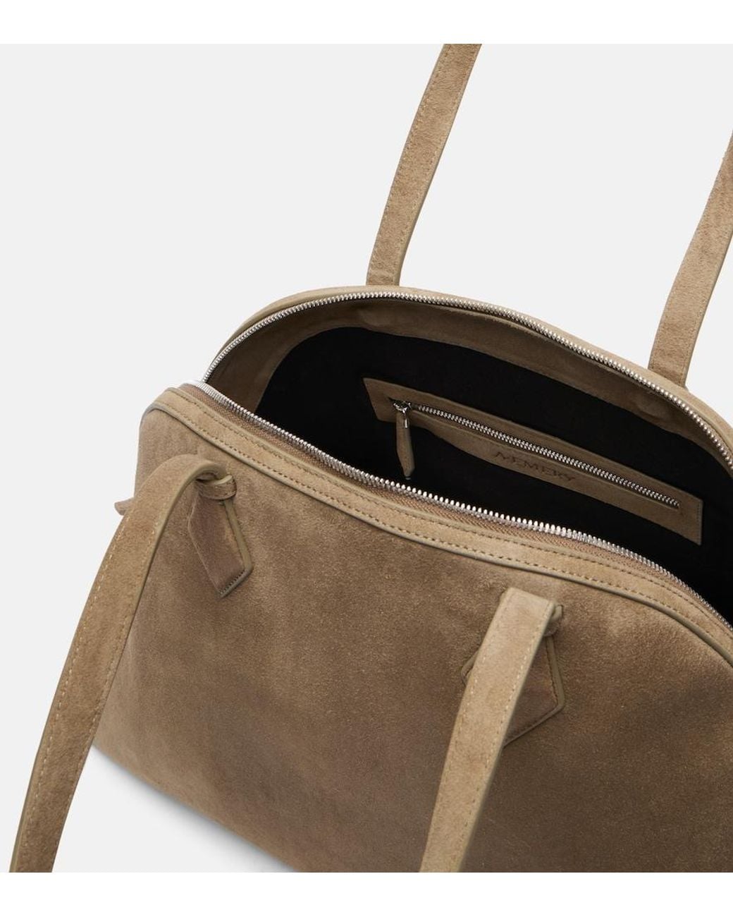 A.Emery Natural Harnick Medium Suede Shoulder Bag