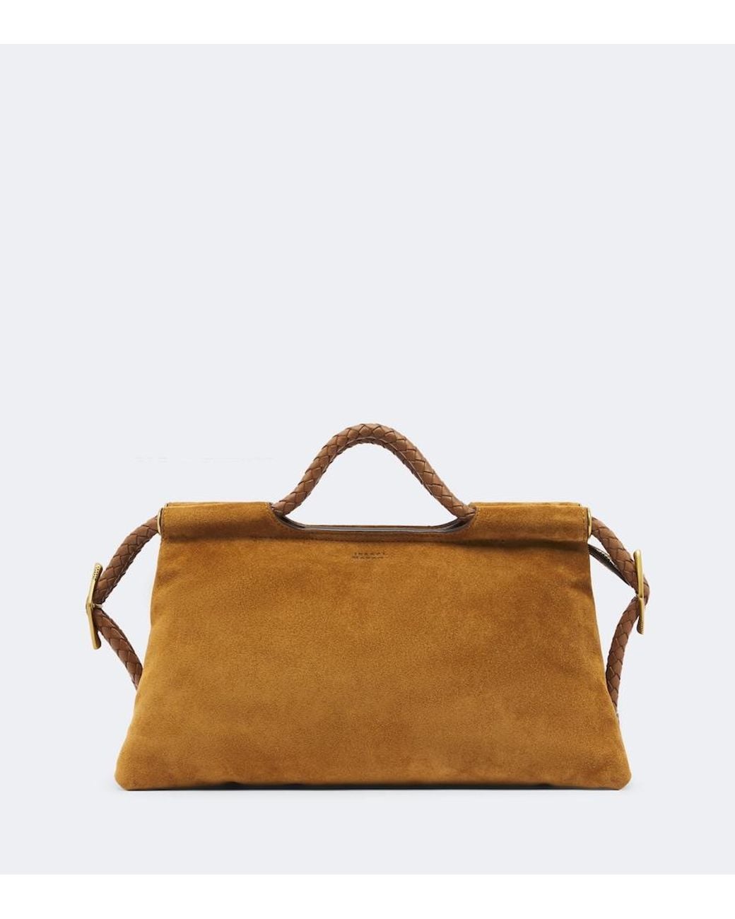 Isabel Marant Brown Pipa Medium Suede Top-Handle Bag