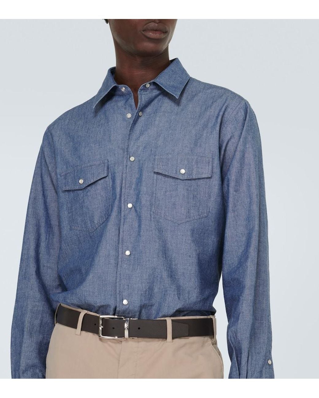 Loro Piana Blue Thomas Denim Shirt for men