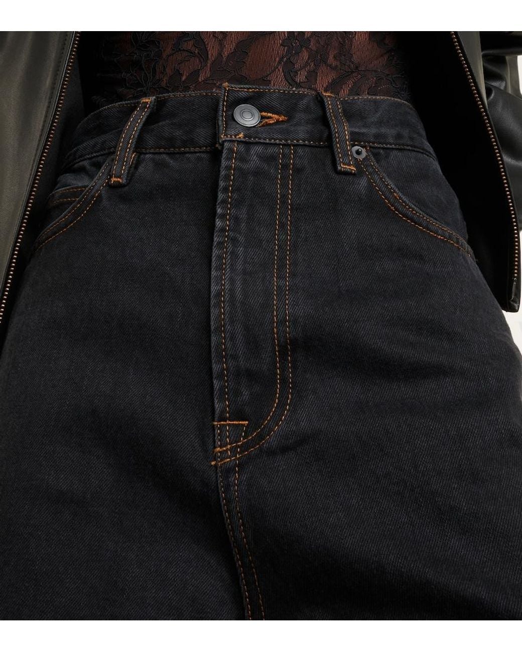 Wardrobe NYC Blue High-Rise Straight Jeans