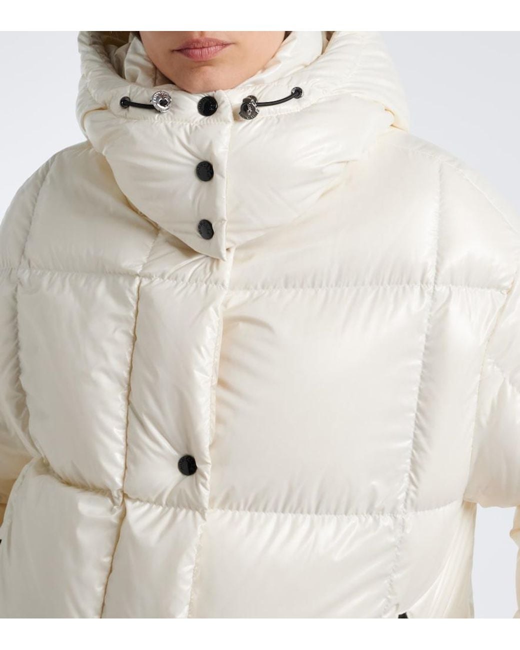 Moncler Natural Parana Hooded Padded-Down Jacket