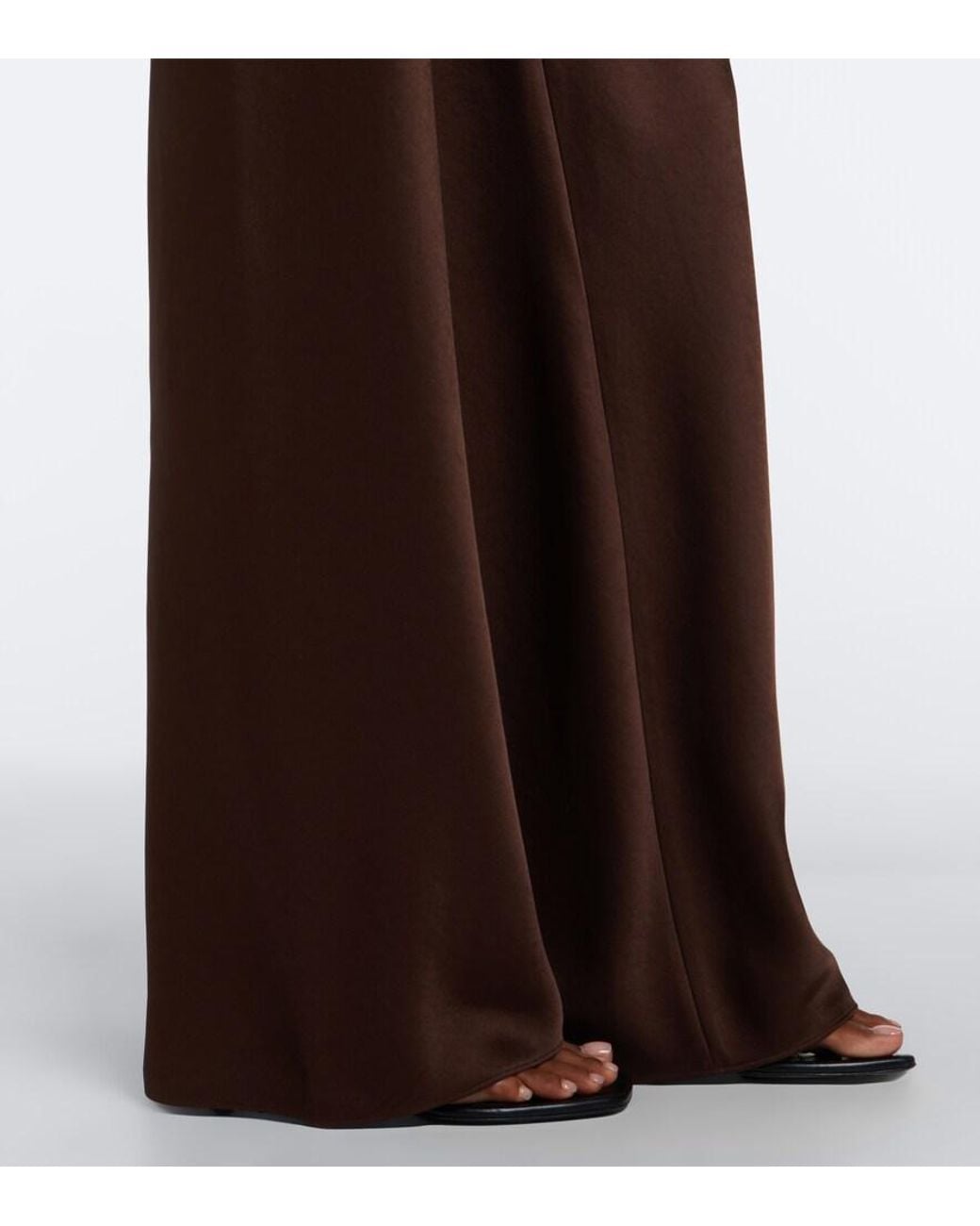 Vince Brown Colette Satin Wide-Leg Pants