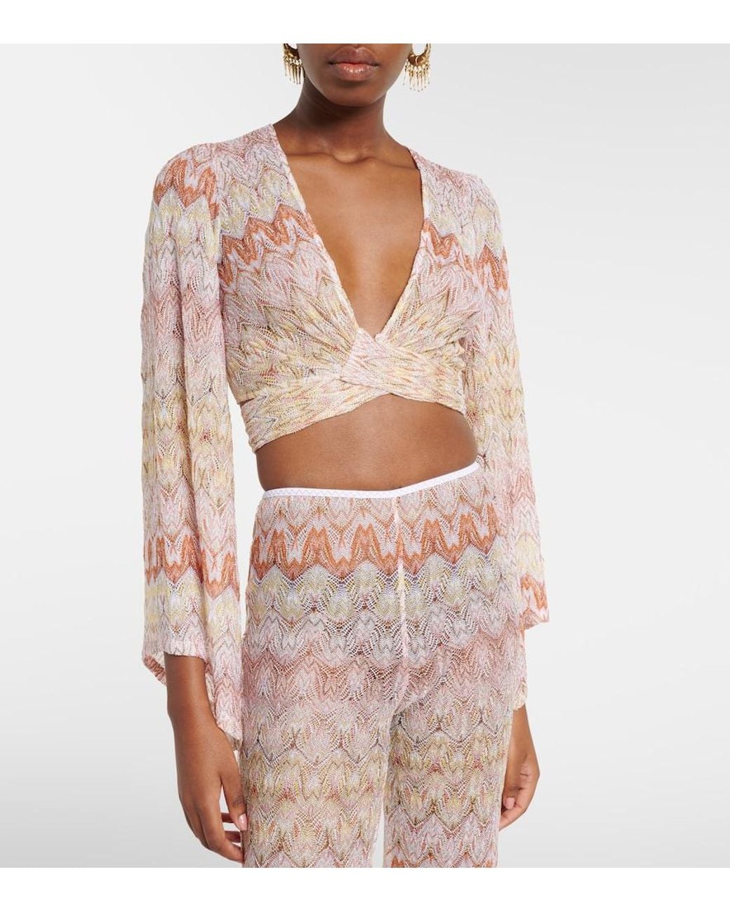 Missoni Natural Lame Crop Top