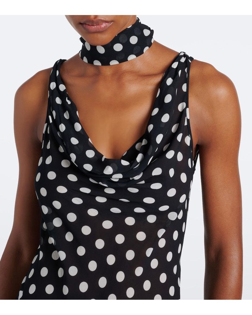 Alexandra Miro Black Harper Polka-Dot Maxi Dress