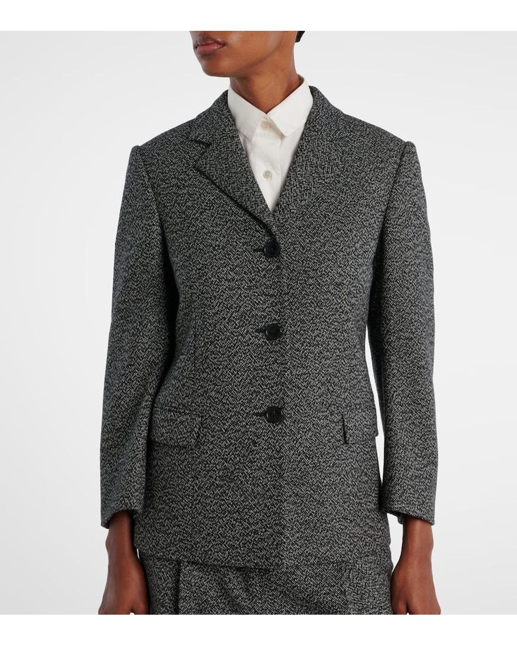 The Row Gray Eudora Cashmere And Wool Blazer