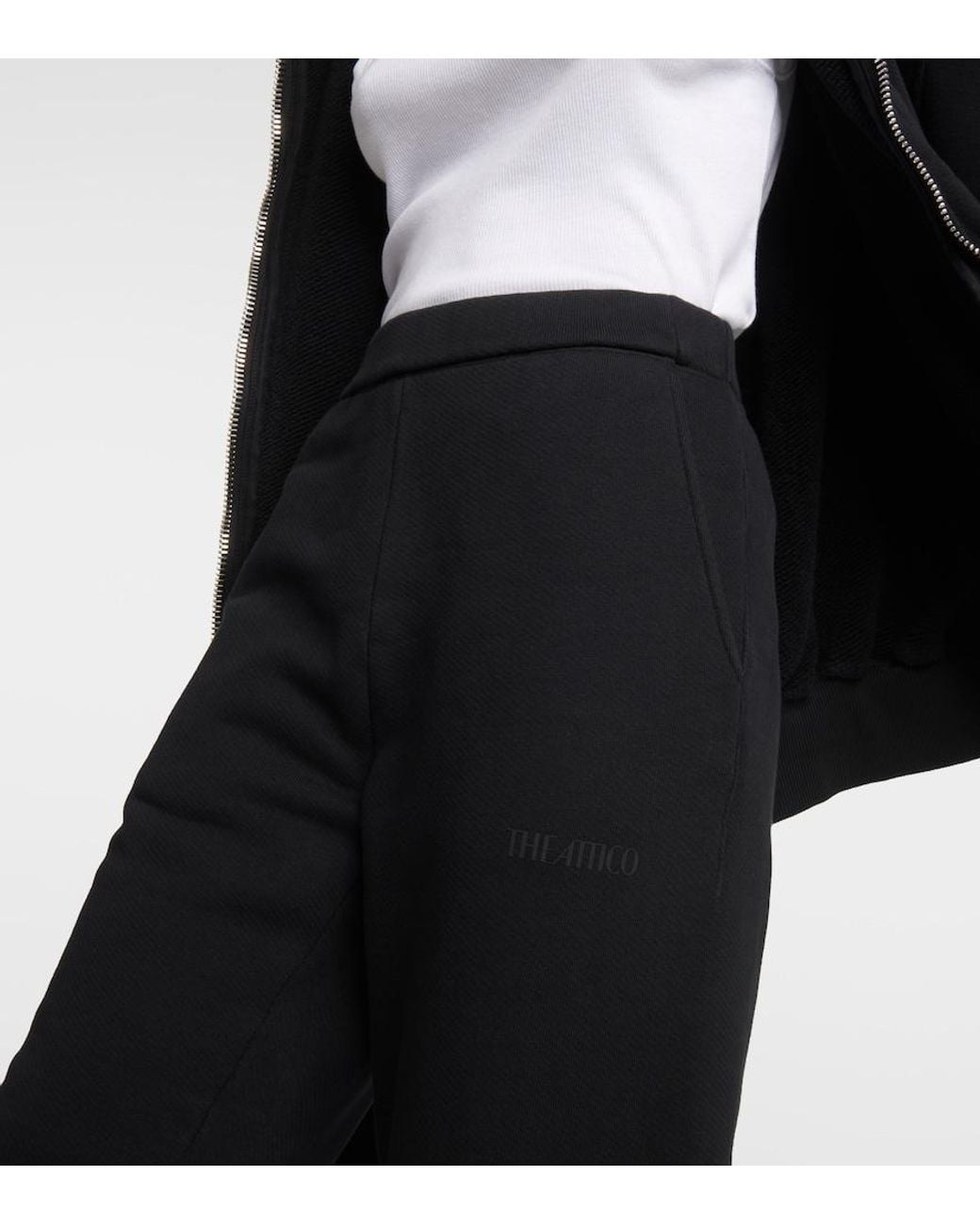 The Attico Black Penny Cotton Jersey Sweatpants