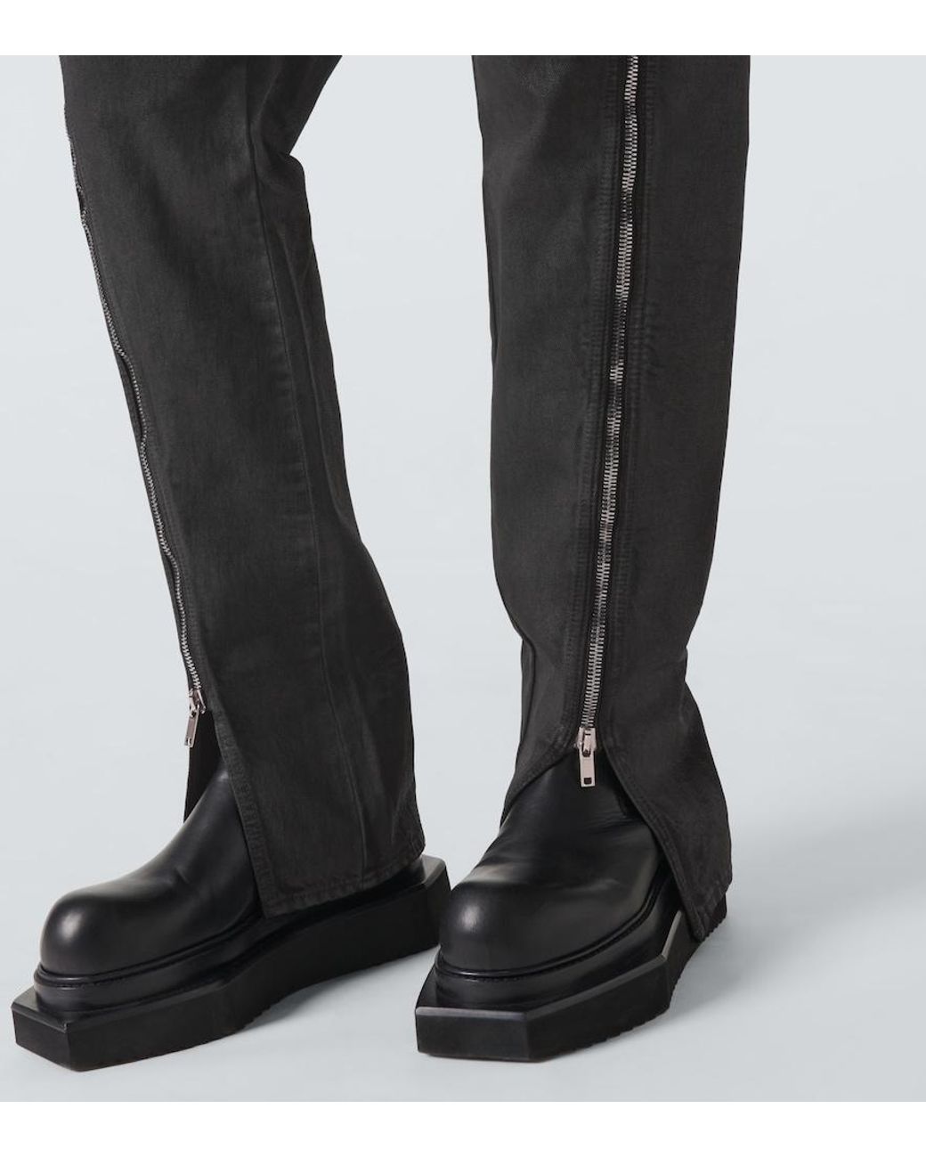 Rick Owens Gray Bolan Banana High-Rise Bootcut Jeans for men