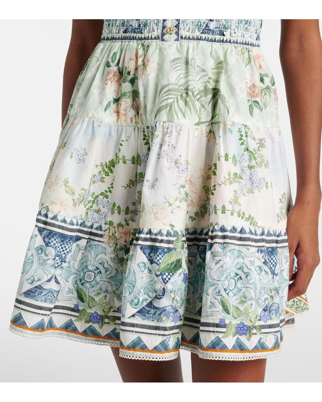 Camilla White Crystal-Embellished Cotton Minidress