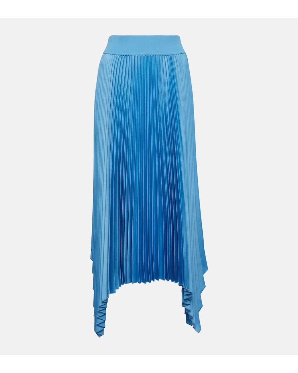 Joseph Blue Ade Plisse Midi Skirt