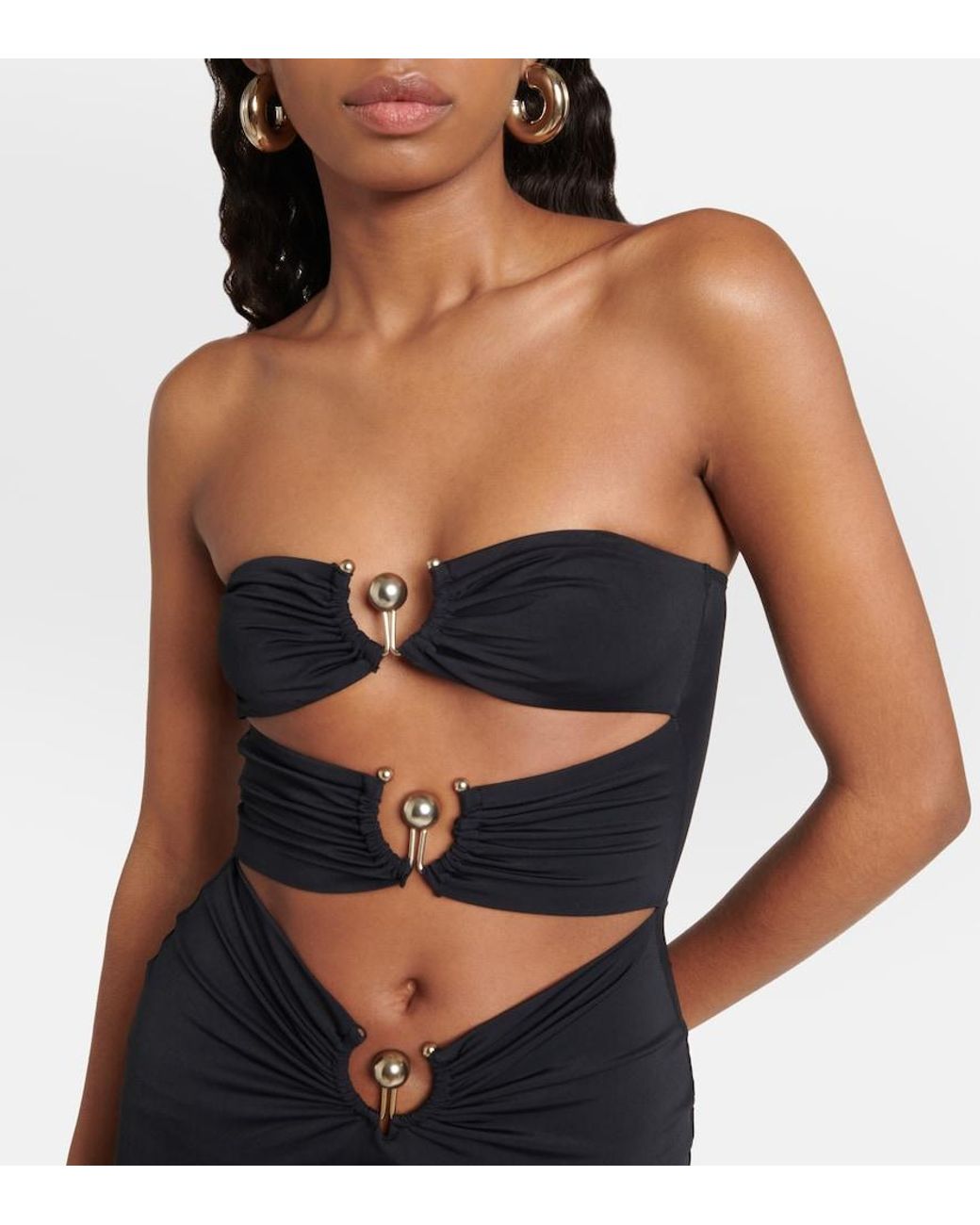 Christopher Esber Black Maxikleid Pierced Orbit