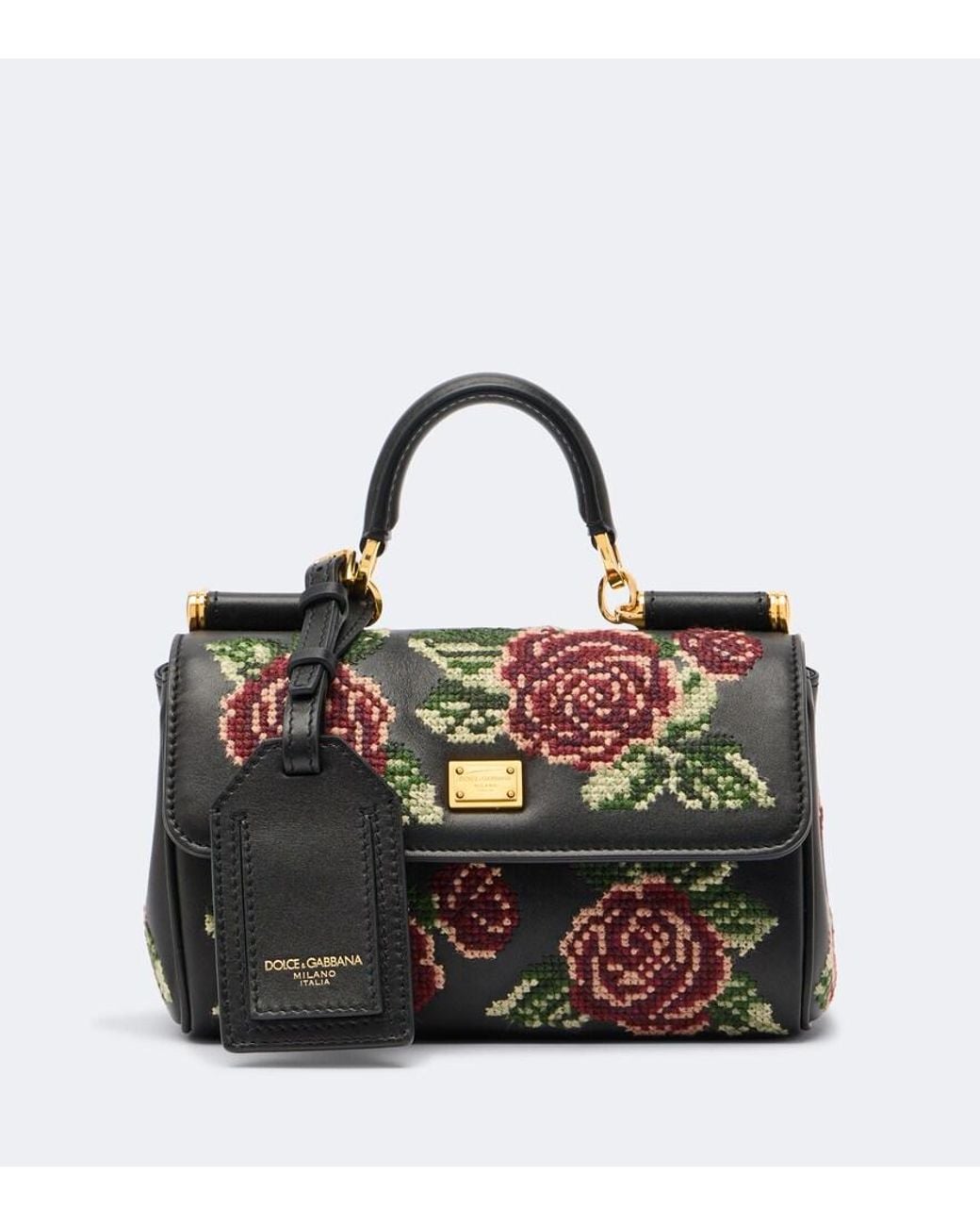 Dolce & Gabbana Black My Sicily Mini Leather Top-Handle Bag