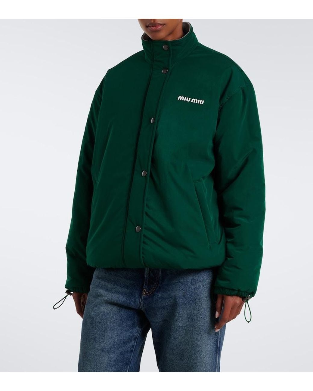 Miu Miu Green Logo Technical Jacket