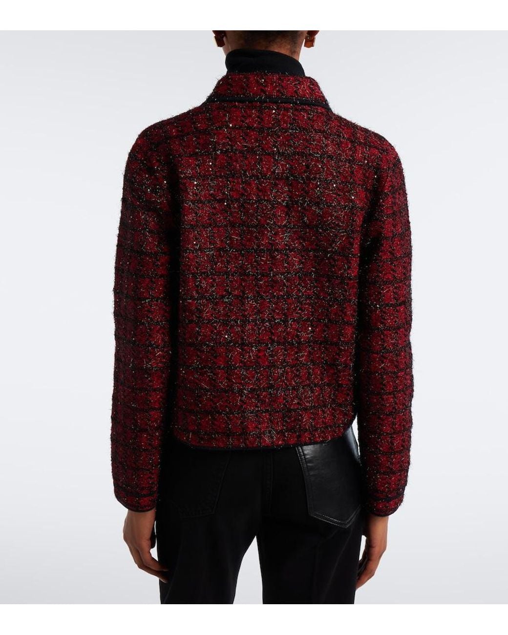 Veronica Beard Red Blanche Tweed Jacket